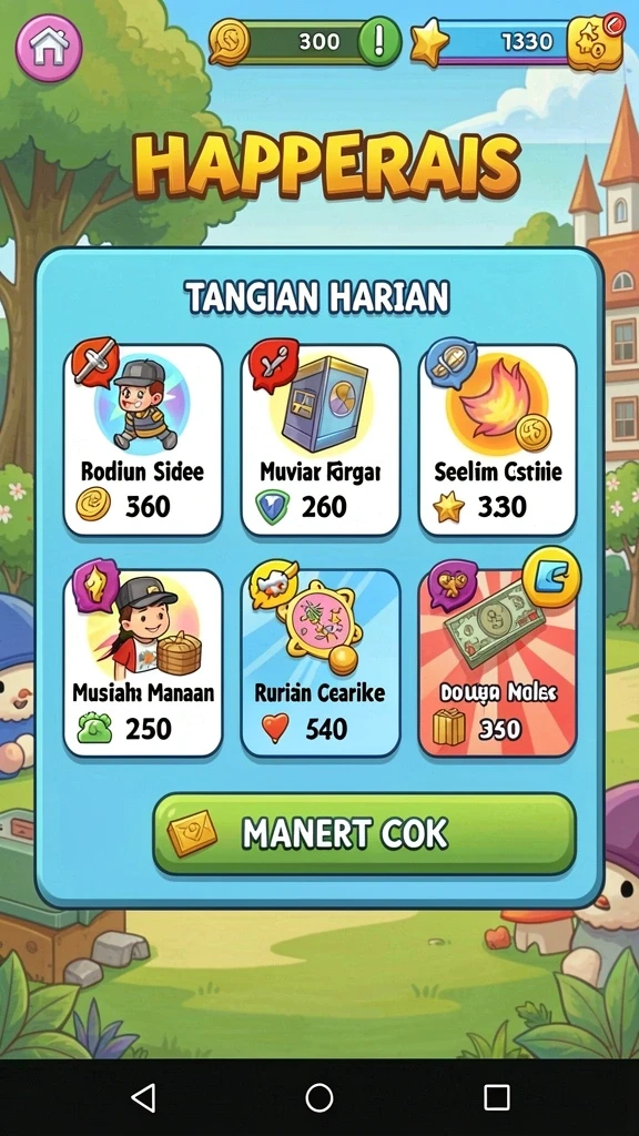 9zk - Menu utama yang mudah dinavigasi dan user-friendly.
